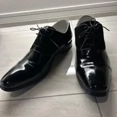 黒 レザー スエード ドレスシューズ