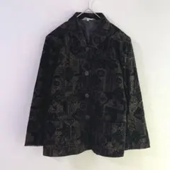 5407 Elegance 総柄　レトロジャケット　肩パッド　Ｍのサムネイル