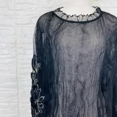 ROBERTA GANDOLFI ブラックシースルートップス