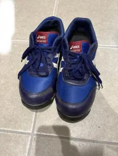 asics 青 スニーカー 使用感あり