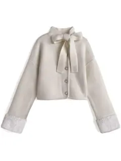 GRL リボンパールボタンファーニットカーディガン[lt150] アイボリー