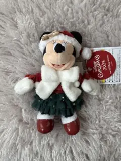 ディズニークリスマス2025 ミニーマウス ぬいぐるみバッジ