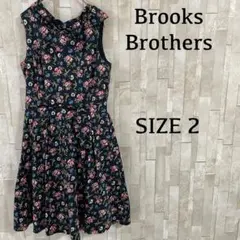 古着 Brooks Brothers ノースリーブワンピース 花柄 サイズ2