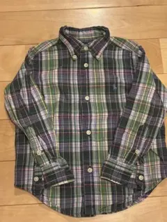 【送料込・美品】Ralph Lauren 緑　グリーンチェック柄シャツ 2/2T