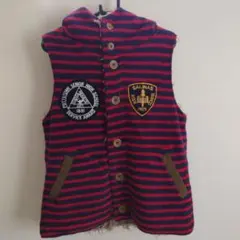 Cube Sugar フード付きストライプベスト　M