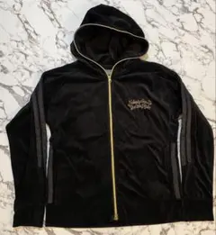 Y2K archive ベロア　パーカー　hoodie 刺繍　平成　グランジ