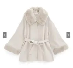 リボンベルトファーティペット付フレアコート k9335f 三上悠亜 GRL