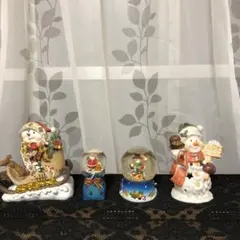 クリスマスオブジェ　スノードーム　セット