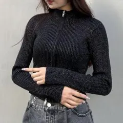 INGNI ダブルジッパー　トップス　ラメ