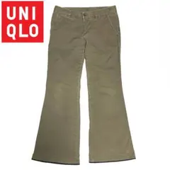 ■スタイル良く見え■UNIQLO■ストレッチ　ブーツカット　チノパンツ■オリーブ
