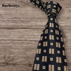 美品 Burberrys ネクタイ ネイビー ホースロゴ 小紋柄 スーツ