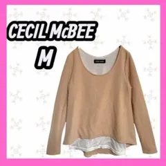 [CECIL McBEE] レイヤード　トップス　背中開き　長袖　エンボスのサムネイル