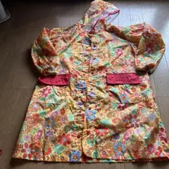 花柄フード付きレインコート 120〜130cm
