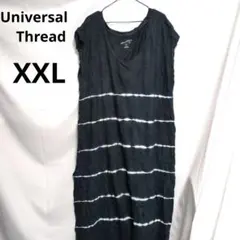 Universal Thread ★ボーダー柄 ネイビー 半袖ワンピース XXL