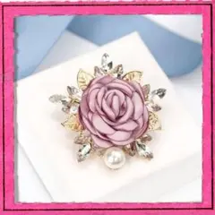 ビジューフラワーブローチ ピンク パール コサージュ フォーマル セレモニー