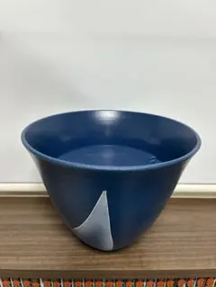 池坊 いけ花用 花器 剣山付き 紺色 陶器製のサムネイル