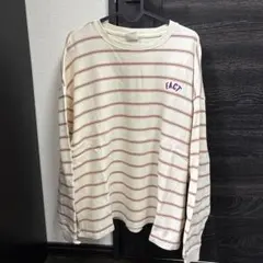 Her FACT 長袖Tシャツ ホワイト/レッドストライプ