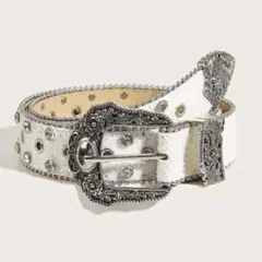 SHEIN ベルト 白 ギャル Y2K ラメ ビンテージ グランジ