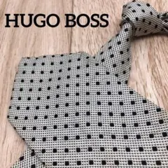 ✨極美品✨HUGO BOSS ネクタイ ドット 水玉 ベージュ シルクのサムネイル
