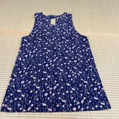 エプロン 花柄 ネイビー 紺色