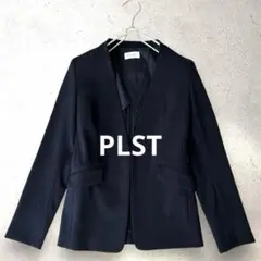 PLST プラステ カラーレスジャケット ノーカラージャケット ネイビー XS