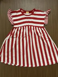 moujonjon ストライプ チュニック ワンピース 半袖 110cm