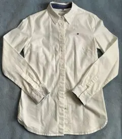 トミーヒルフィガー シャツ 長袖 白 カジュアル オフィス 普段着