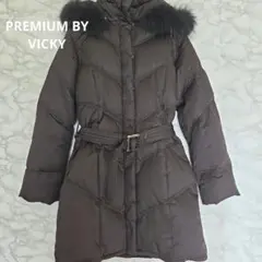 プレミアムバイビッキー★ラクーンファーベルテッド ダウンコート M モカ 2026年最新】PREMIUM by VICKY レディース ダウンジャケットの人気