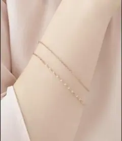 美品！Canal4℃ シルバーブレスレット　ピンクゴールド　箱、紙袋付き