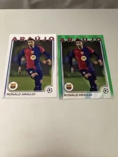 topps ucc 24/25 バルセロナ アラウホ 緑fractor+通常