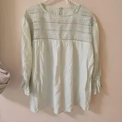 ROPE　Picnicレース装飾付きライトグリーンチュニック