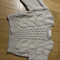 Chicoケーブルニット パール付き 長袖トップス