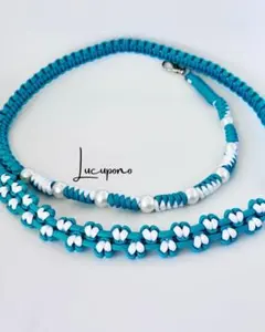 スマホショルダーストラップ (ハート) ターコイズブルー　推しカラー　パラコード