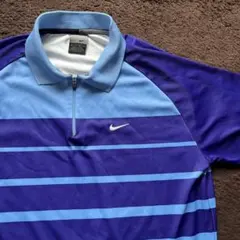 Nike ストライプポロシャツ 青紫
