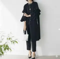 【新品】上品ロングジレ ネイビー / 卒業式 入学式 セレモニー ママコーデ