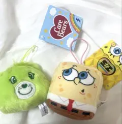 ケアベア、スポンジボブ ぬいぐるみキーホルダー