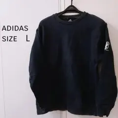 【アディダス】クルーネック スウェット トレーナー ワンポイント刺繍 ネイビー