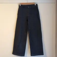 【ペコちゃんさん専用】無印良品　ダークブルーワイドレッグデニムパンツ