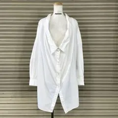 日本製 メルシーボークー リネンコットン シャツジャケット 深Vネック ゆったり
