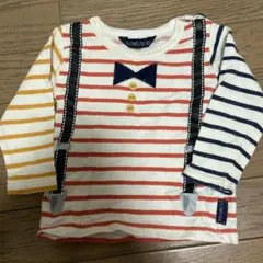フタフタ カラフルサスペンダー風薄手トレーナー 80