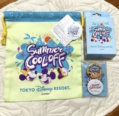 ディズニー＆ミセスグリーンアップルコラボ 缶バッジ＆ステッカー　巾着ポーチ