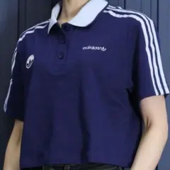 adidas オリジナルス ポロシャツ 半袖 3ストライプ クロップド POLOのサムネイル