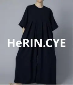 【新品タグ付き】HeRIN.CYE フレアオールインワン ネイビー サイズ36