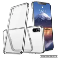 【大人気】⚫透明 クリアケース⚫耐衝撃 スマホカバー■シルバー XR■