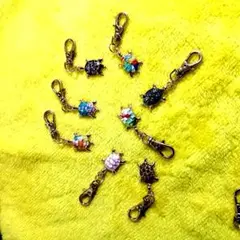 カラフルカメキーホルダーセット　 8ケセット　①