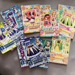 アイカツ カード　ピンク　パレードコーデ　イエロー　ブルー　ネイビー