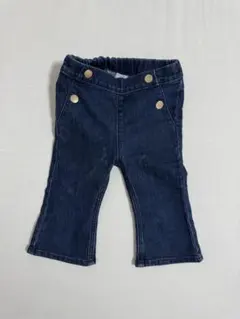 H&M ダークブルー フレアパンツ 75cm