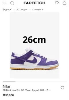 NIKE SB Dunk Low Court Purpleスニーカー　スケシューのサムネイル
