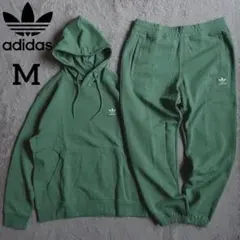 新品 adidas セットアップ パーカー グリーン 上下セット M