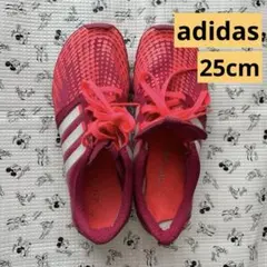 adidas/25cm アディダス ランニングシューズ レディース ピンク